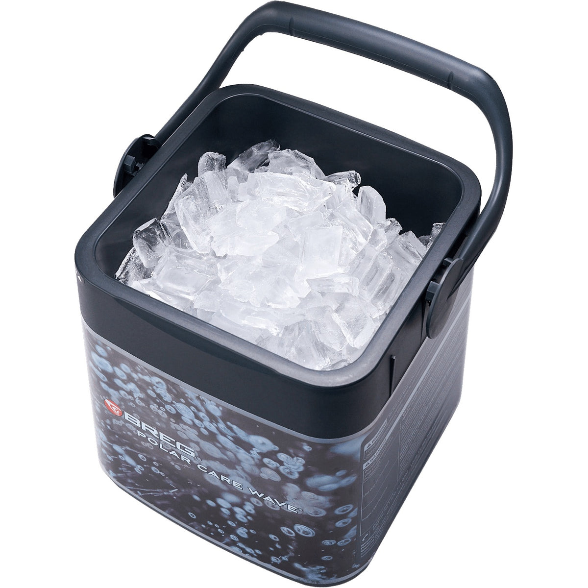 Open Breg Polar Care Wave reservoir filled with ice for cold therapy