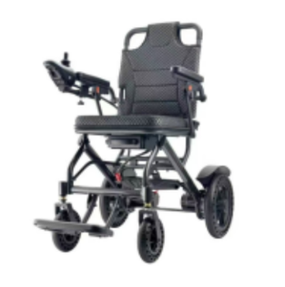 CAL-PC-10AH folding aluminum power wheelchair with joystick and rear drive wheels