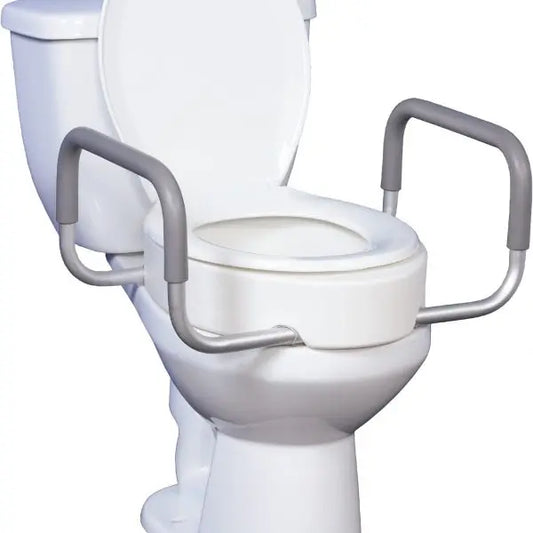 Raised toilet seat with support arms rental in Calgary from Calmedi