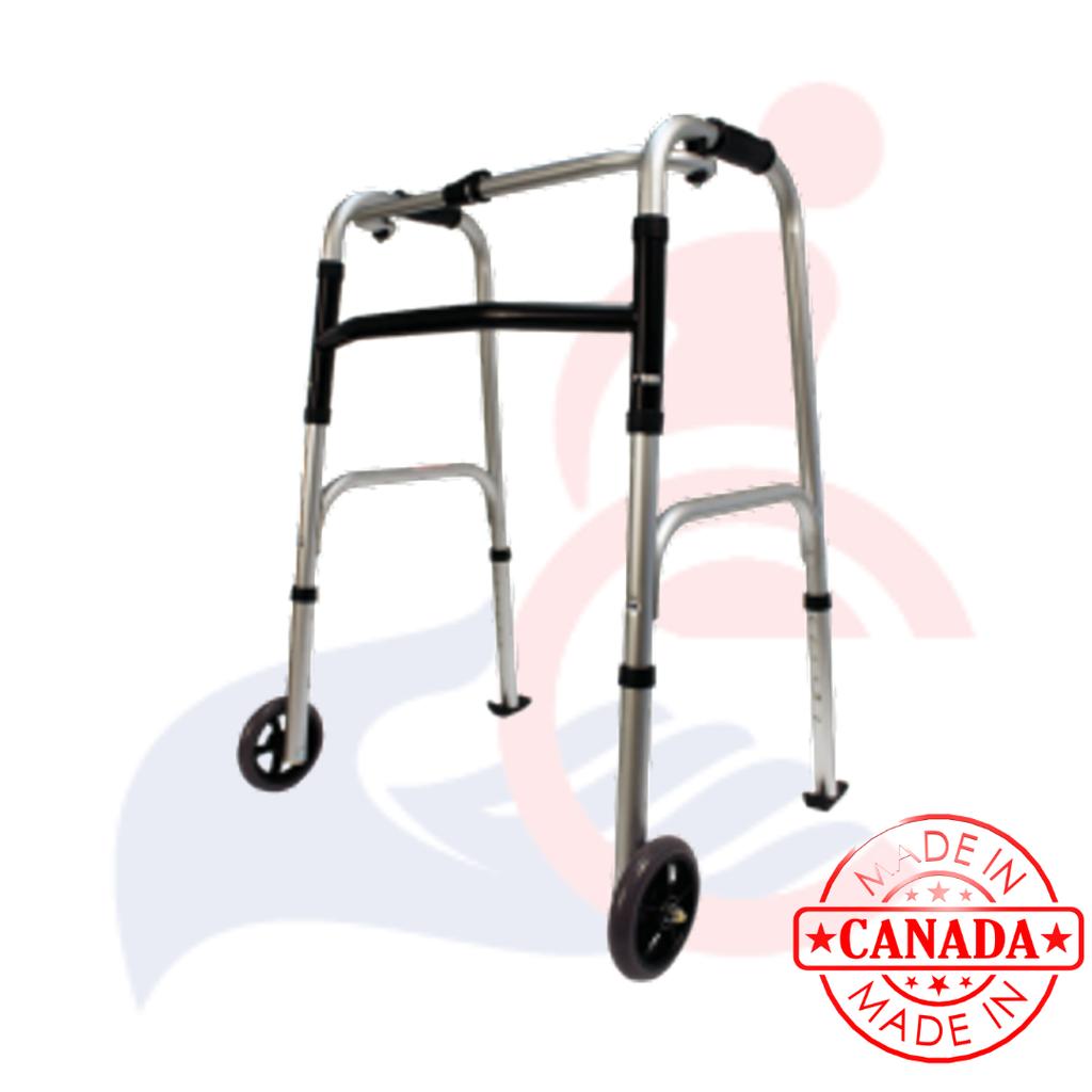 Two-wheeled folding walker rental in Calgary from Calmedi