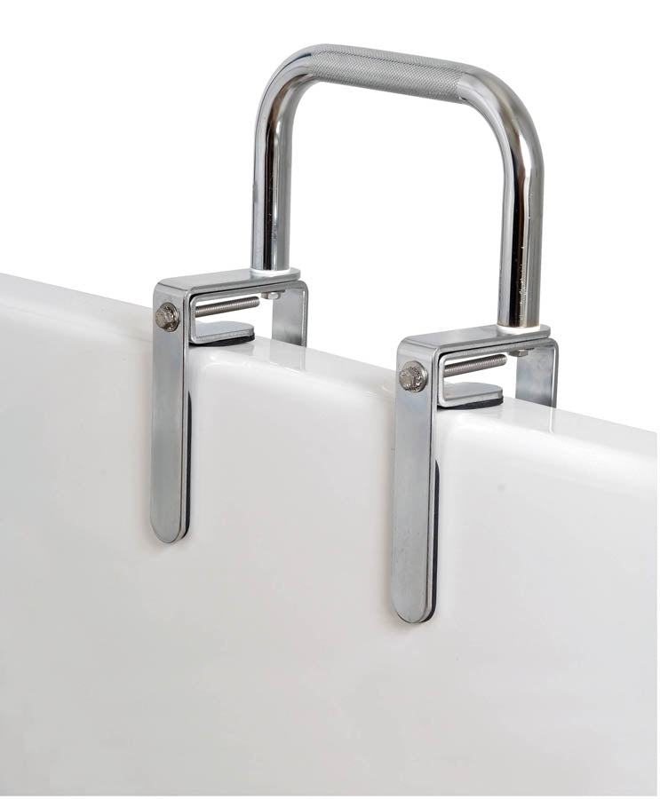 Carex chrome bathtub safety rail with adjustable clamps