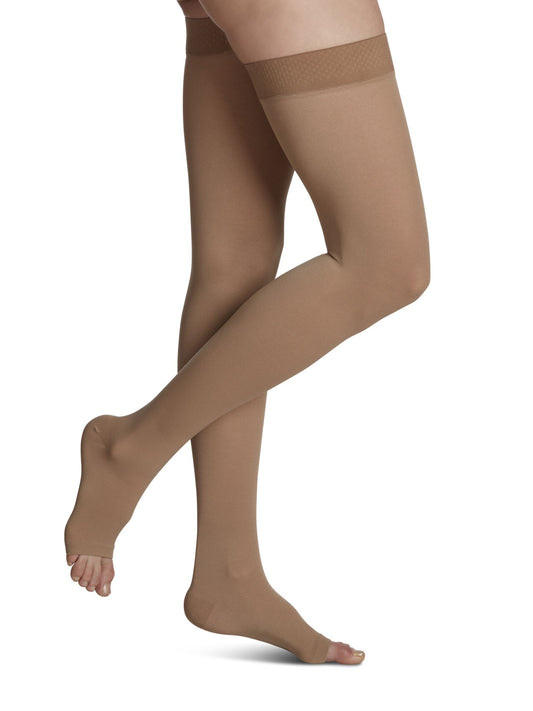 Sigvaris Opaque Thigh w/ Grip-Top 20 - 30 mmHg Open Toe