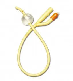 Medline DYND11218 silicone-coated Foley catheter, coudé tip, 18 Fr