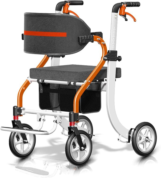CalCare 2 in 1 Folding Rollator & Transport Chair