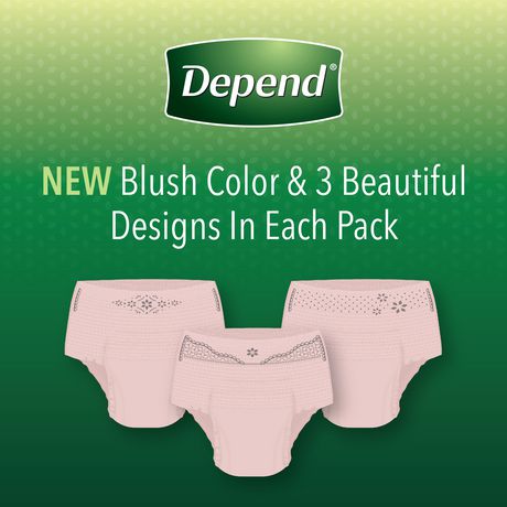 Depend®- FIT-FLEX Incontinence Underwear For Women, Disposable, Maximum Absorbency, Extra-Large, Blush, 26 Count