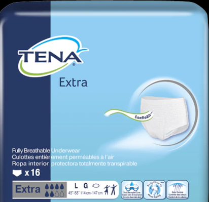TENA® Extra Fully Breathable Underwear - Large | 16 Count