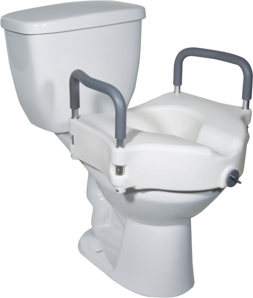DRIVE™ -   2-in-1 Locking Raised Toilet Seat with Tool-free Removable Arms