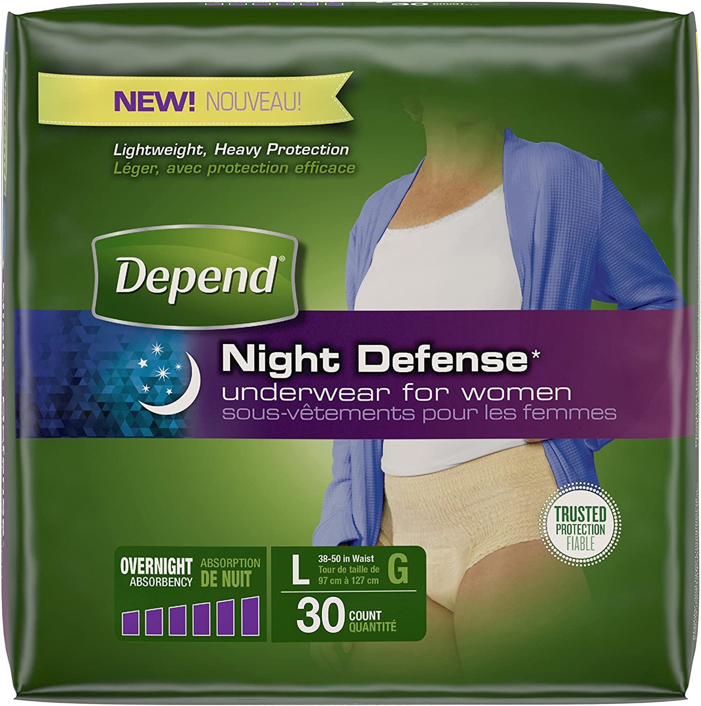 Depend®- Night Defense Incontinence Overnight Underwear for Women (Sma –  CALMEDI Online