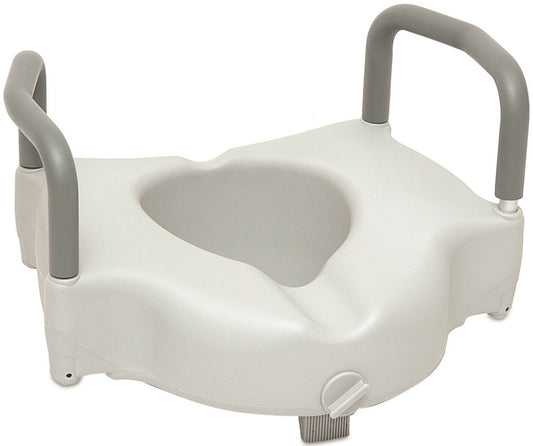 Raised Toilet Seat (Round) with Lock and Arms, 4.5"