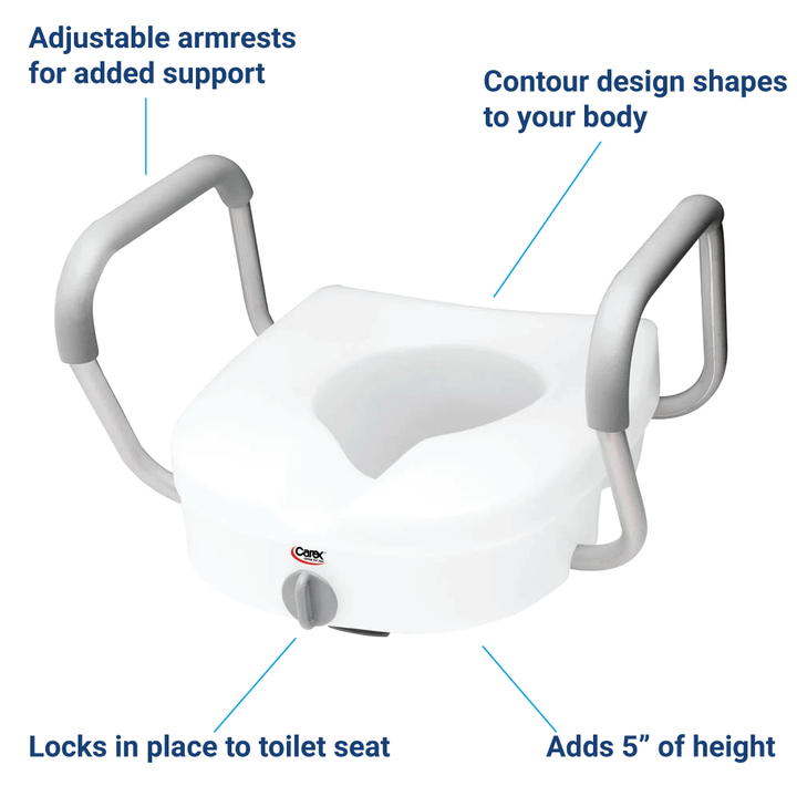 CAREX® E-Z Lock™ Raised Toilet Seat