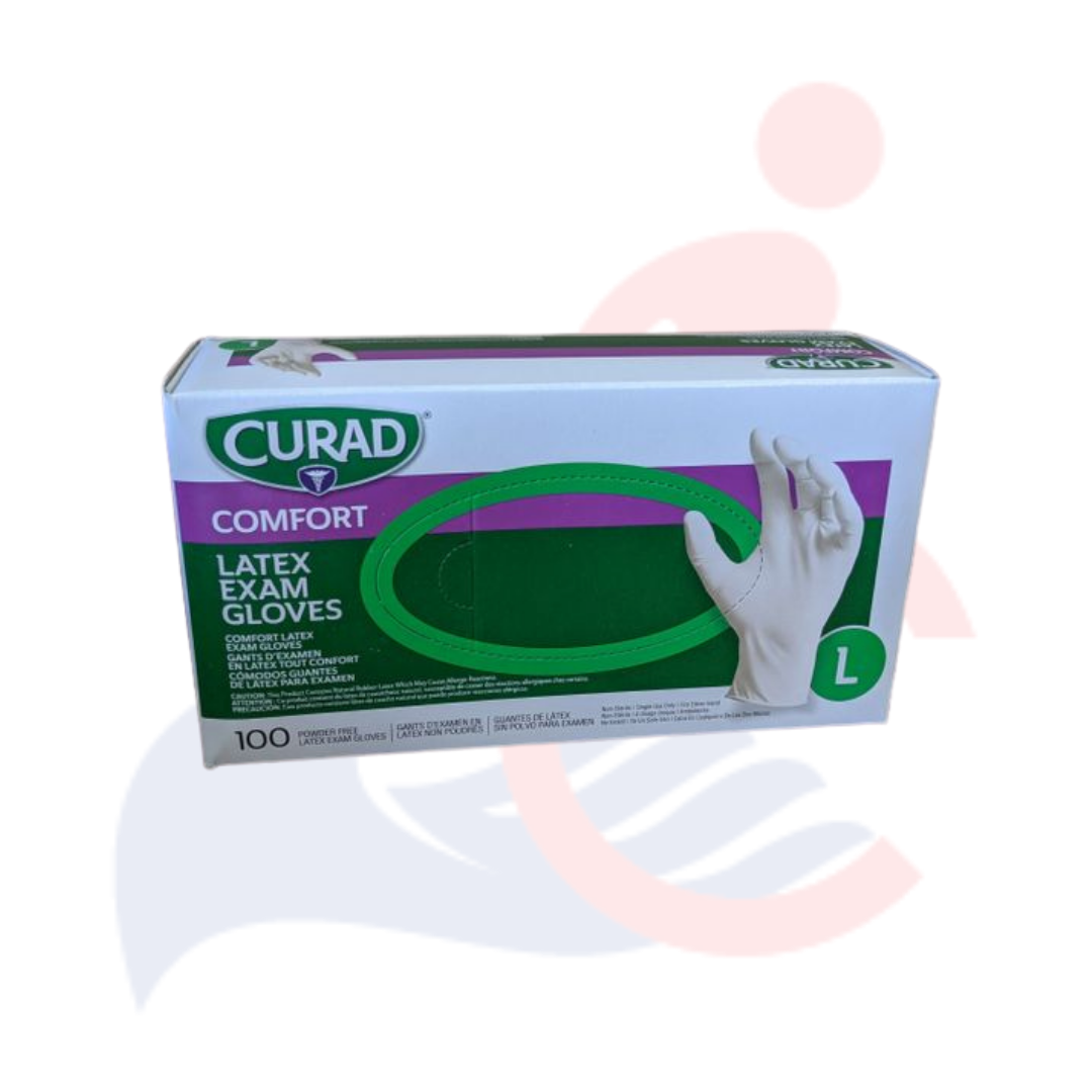 Curad - Powder-Free Latex Disposable Gloves (100/box)
