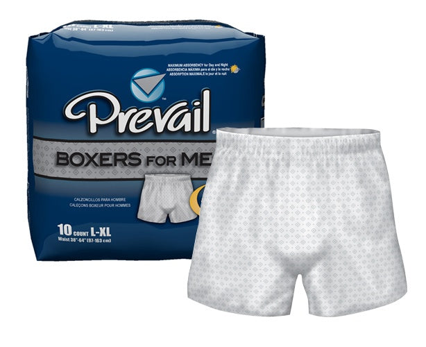 Prevail® Absorbent Boxers For Men (Diamond Print)