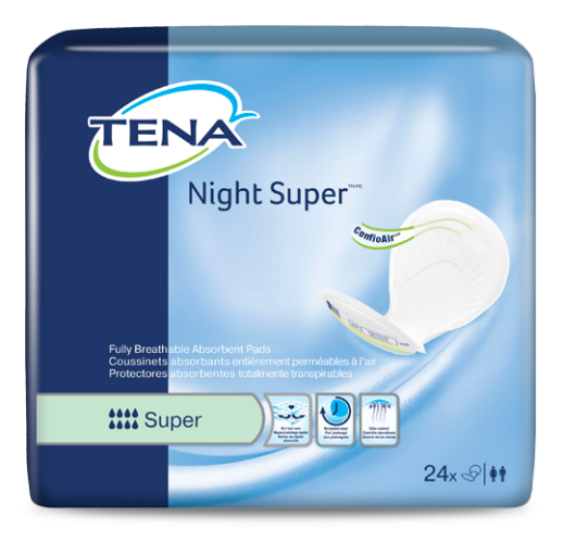 TENA® Night Super Maximum Absorbency Pads - Pack of 24