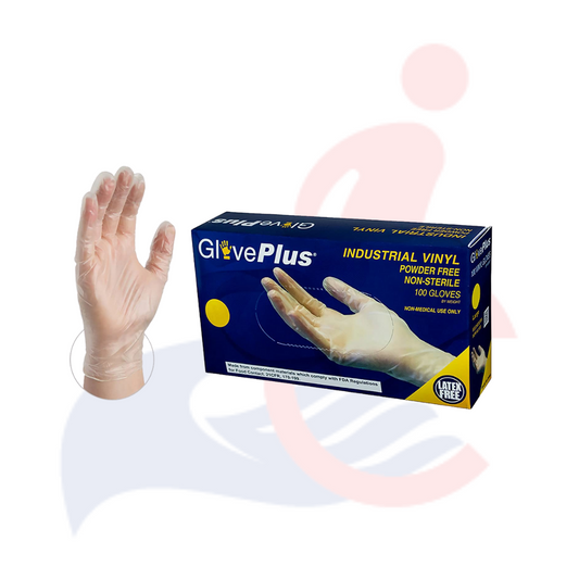 GlovePlus® - Industrial/ Food Service Vinyl Gloves - 100 count box - Small