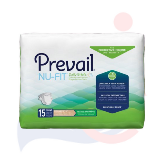 Prevail® Nu-Fit® Extra Large Disposable Heavy Absorbency - Unisex Adult Incontinence Brief